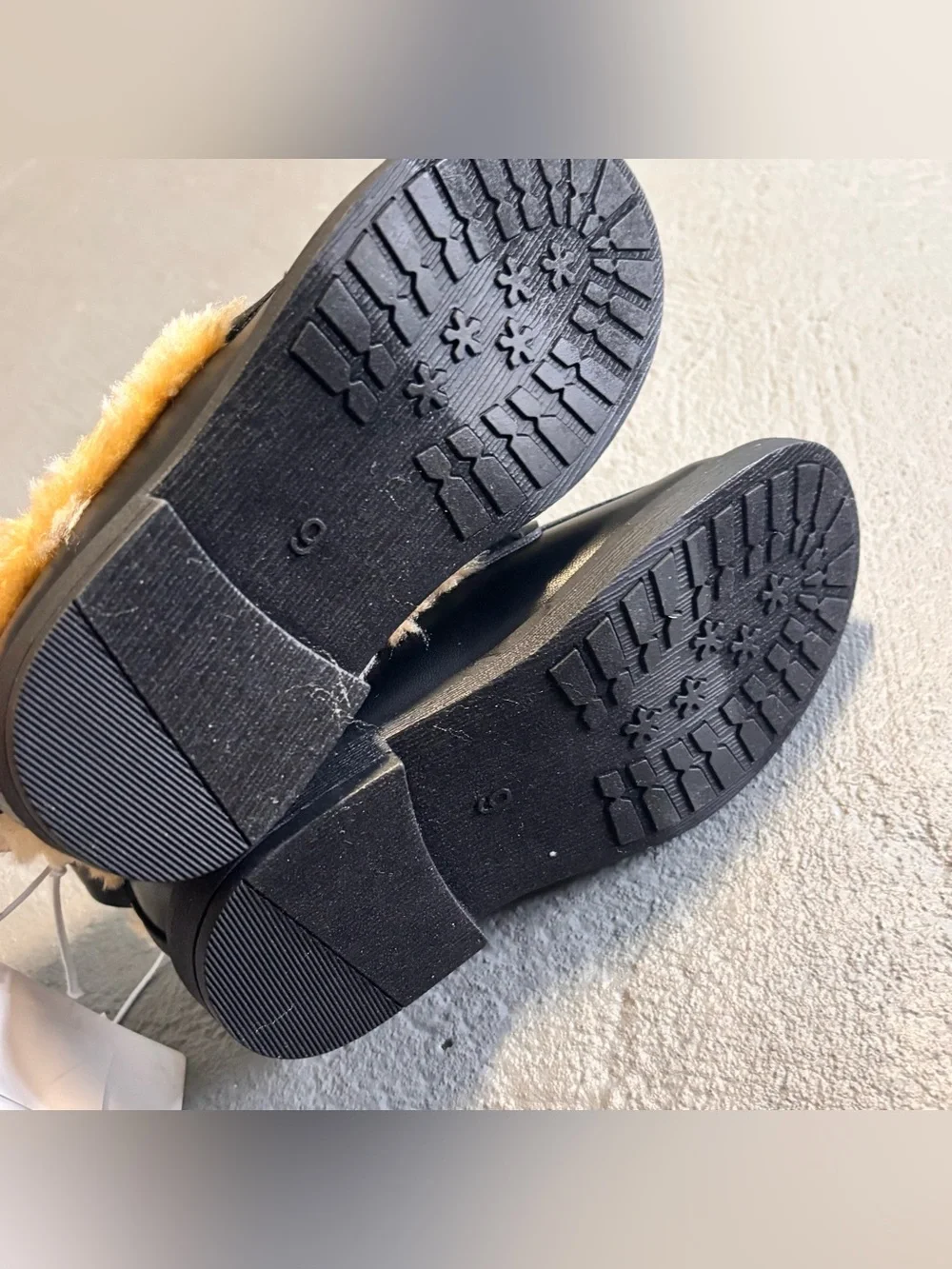 Baby Gap Toddler Faux Fur Loafers Black Kids Girls Size 9